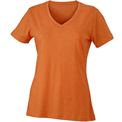 Ladies’ Heather T-Shirt , James Nicholson, orange-melange, 65% Polyester, 35% Baumwolle, M, , Bild 1