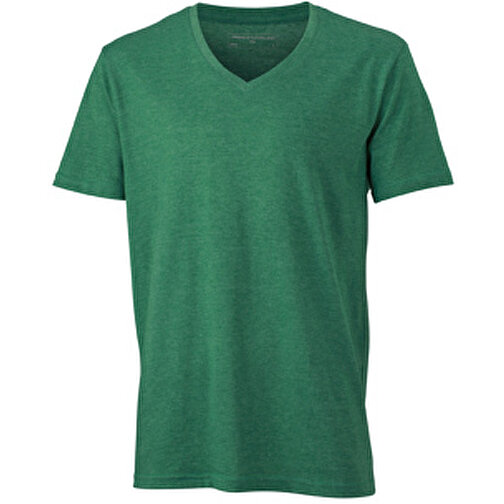Men’s Heather T-Shirt , James Nicholson, grün-melange, 65% Polyester, 35% Baumwolle, M, , Bild 1