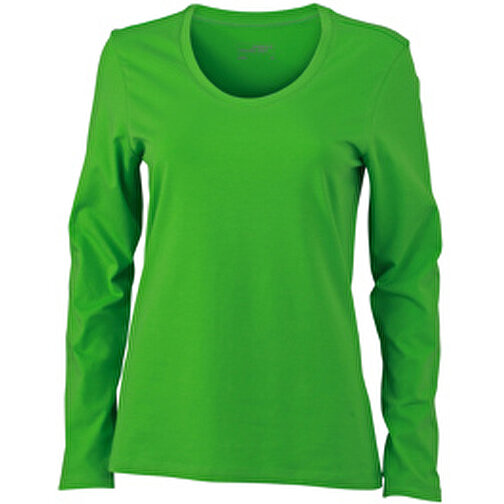 Ladies’ Stretch Shirt Long-Sleeved , James Nicholson, lime-grün, 95% Baumwolle, gekämmt, ringgesponnen, 5% Elasthan, XXL, , Bild 1