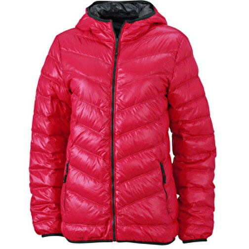 Ladies’ Down Jacket , James Nicholson, magenta/graphite, 90% Daunen, 10% Federn, XL, , Bild 1