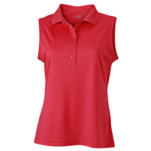 Ladies’ Active Polo Sleeveless , James Nicholson, pink, 100% Polyester, S, , Bild 1