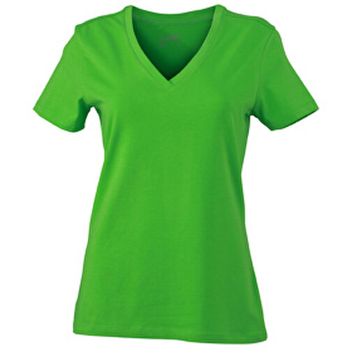 Ladies’ Stretch V-T , James Nicholson, lime-grün, 95% Baumwolle, gekämmt, ringgesponnen, 5% Elasthan, XL, , Bild 1
