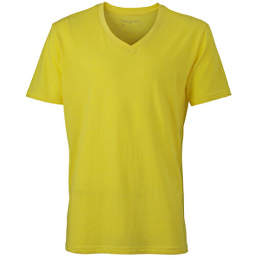 Men’s Heather T-Shirt , James Nicholson, gelb-melange, 65% Polyester, 35% Baumwolle, XXL, , Bild 1
