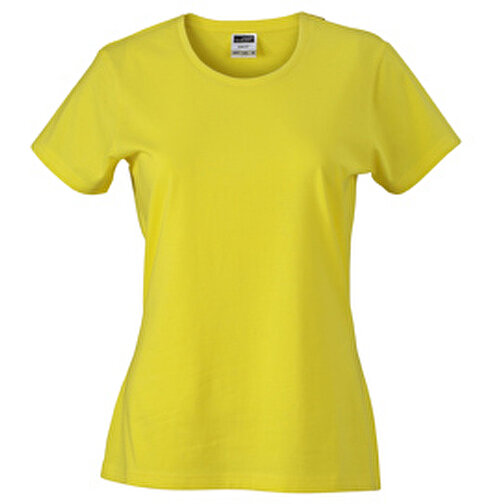 Ladies’ Slim Fit-T , James Nicholson, gelb, 100% Baumwolle, gekämmt, XL, , Bild 1