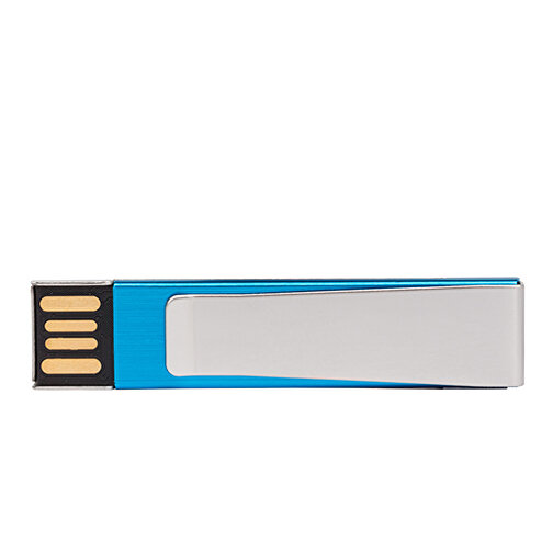 USB-Stick PAPER CLIP 2GB , Promo Effects MB , blau MB , 2 GB , Aluminium MB , 3 - 10 MB/s MB , 5,50cm x 1,25cm (Länge x Breite), Bild 2