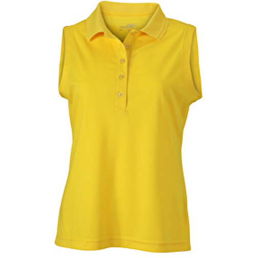 Ladies’ Active Polo Sleeveless , James Nicholson, sun-gelb, 100% Polyester, M, , Bild 1