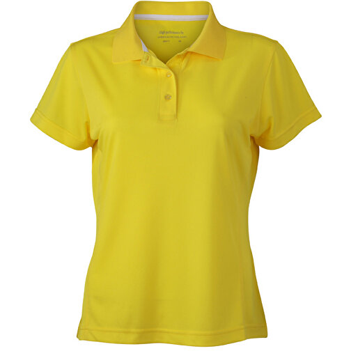Ladies’ Polo High Performance , James Nicholson, gelb, 100% Polyester, XL, , Bild 1