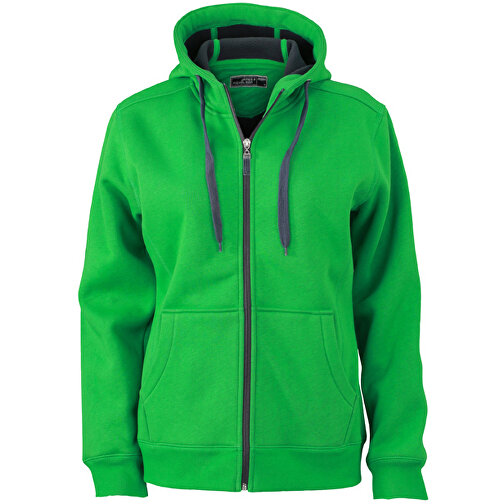 Ladies’ Doubleface Jacket , James Nicholson, fern-grün/graphite, 55% Polyester, 45% Baumwolle, S, , Bild 1