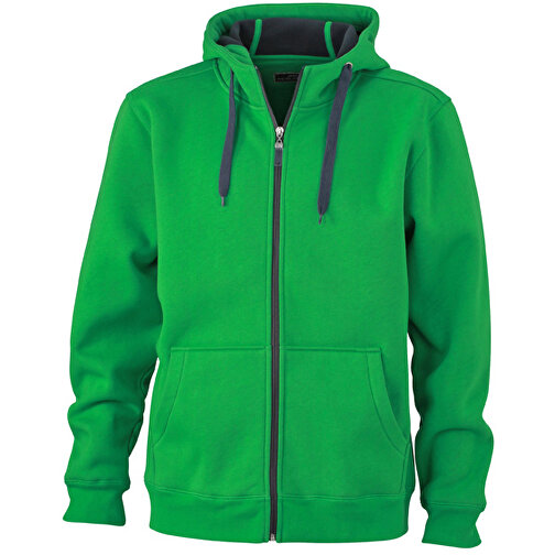 Men’s Doubleface Jacket , James Nicholson, fern-grün/graphite, 55% Polyester, 45% Baumwolle, XL, , Bild 1