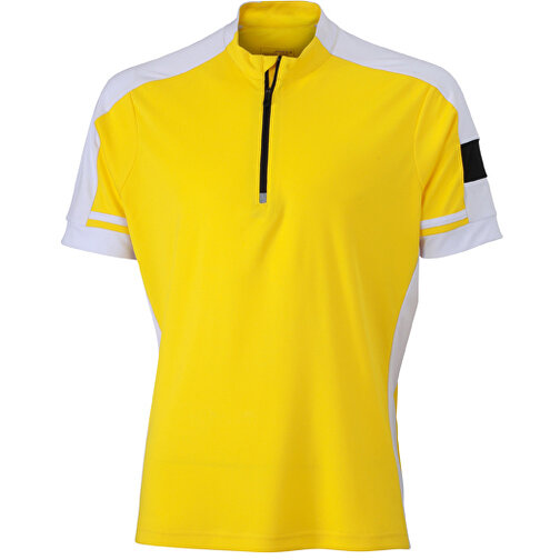 Men’s Bike-T Half Zip , James Nicholson, sun-gelb, 100% Polyester, XL, , Bild 1