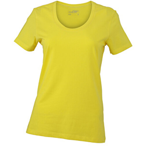 Ladies’ Stretch Round-T , James Nicholson, gelb, 95% Baumwolle, gekämmt, ringgesponnen, 5% Elasthan, XL, , Bild 1