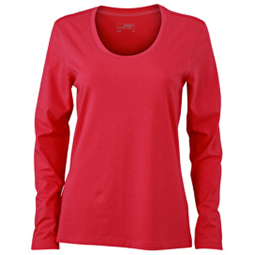 Ladies’ Stretch Shirt Long-Sleeved , James Nicholson, pink, 95% Baumwolle, gekämmt, ringgesponnen, 5% Elasthan, S, , Bild 1