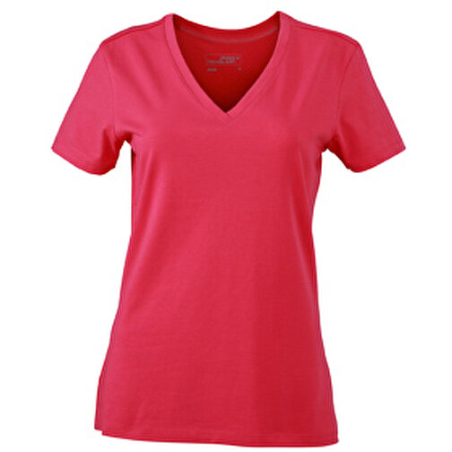 Ladies’ Stretch V-T , James Nicholson, pink, 95% Baumwolle, gekämmt, ringgesponnen, 5% Elasthan, L, , Bild 1