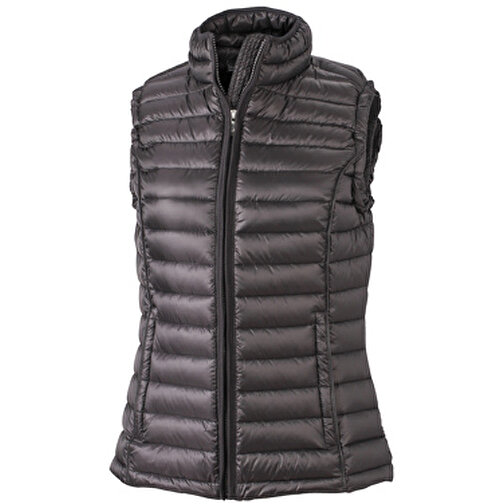 Ladies’ Quilted Down Vest , James Nicholson, schwarz/schwarz, 90% Daunen, 10% Federn, M, , Bild 1