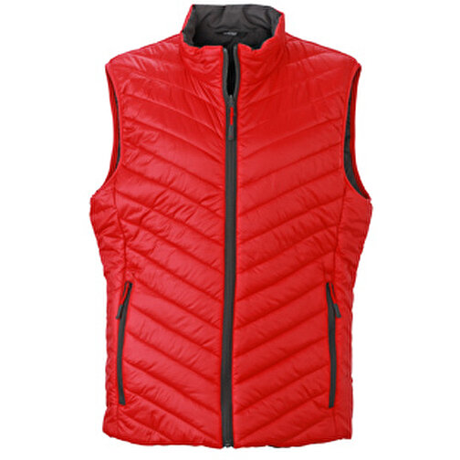 Men’s Lightweight Vest , James Nicholson, rot/carbon, 100% Polyester DuPont™ Sorona®, L, , Bild 1