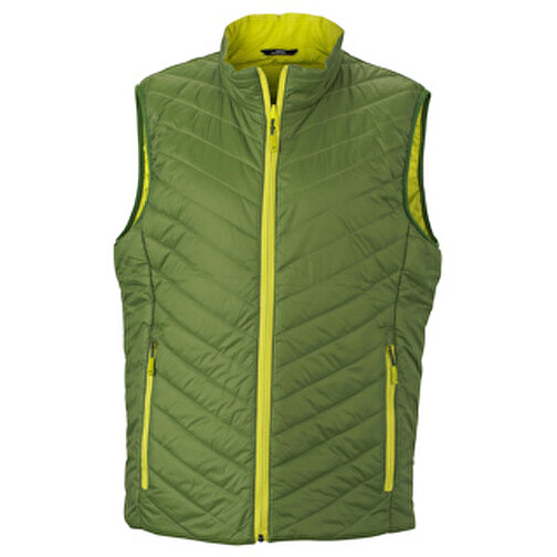 Men’s Lightweight Vest , James Nicholson, jungle-grün/acid-gelb, 100% Polyester DuPont™ Sorona®, M, , Bild 1