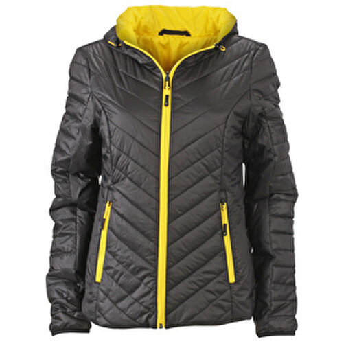 Ladies’ Lightweight Jacket , James Nicholson, schwarz/gelb, 100% Polyester DuPont™ Sorona®, L, , Bild 1