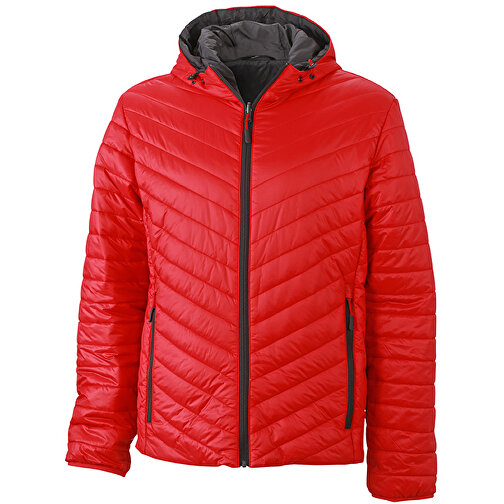 Men’s Lightweight Jacket , James Nicholson, rot/carbon, 100% Polyester DuPont™ Sorona®, L, , Bild 1