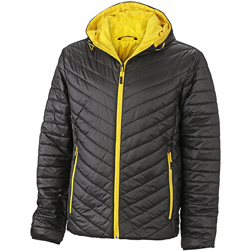 Men’s Lightweight Jacket , James Nicholson, schwarz/gelb, 100% Polyester DuPont™ Sorona®, L, , Bild 1