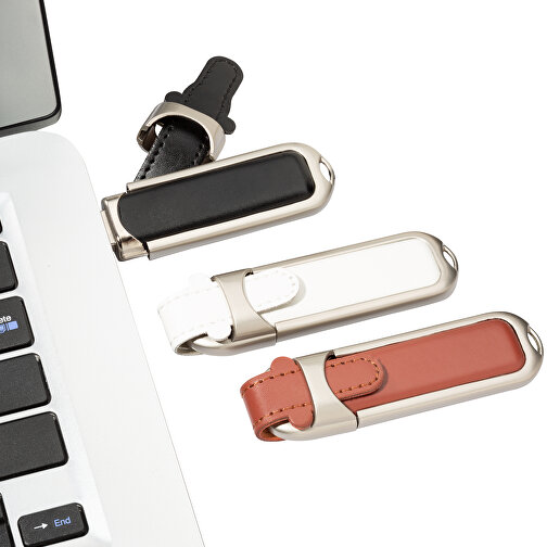USB-Stick DAKAR 4 GB , Promo Effects MB , braun MB , 4 GB , Leder / Metall MB , 3 - 10 MB/s MB , 8,80cm x 1,40cm x 2,80cm (Länge x Höhe x Breite), Bild 6