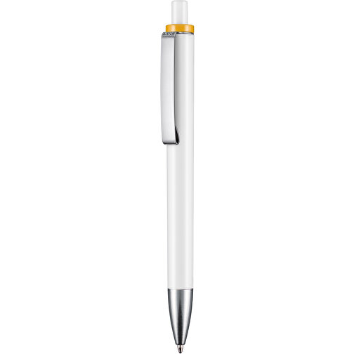 Kugelschreiber EXOS , Ritter-Pen, gelb/weiß, ABS-Kunststoff, 14,00cm (Länge), Bild 1