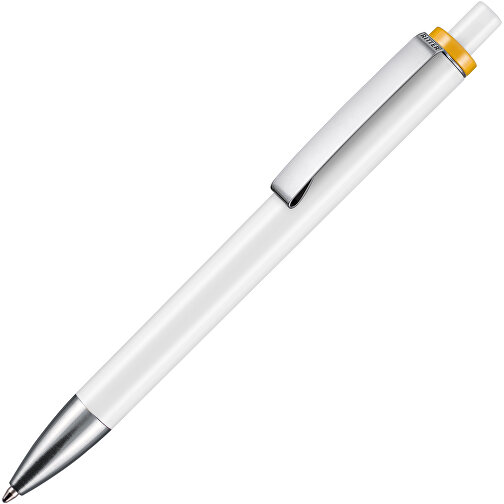Kugelschreiber EXOS , Ritter-Pen, gelb/weiss, ABS-Kunststoff, 14,00cm (Länge), Bild 2