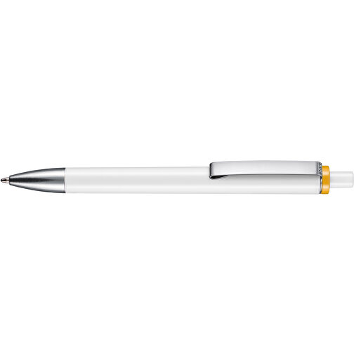 Kugelschreiber EXOS , Ritter-Pen, gelb/weiß, ABS-Kunststoff, 14,00cm (Länge), Bild 3