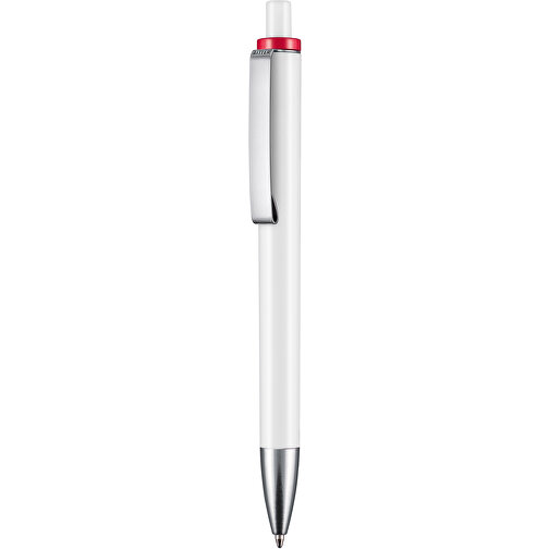 Kugelschreiber EXOS , Ritter-Pen, rot/weiss, ABS-Kunststoff, 14,00cm (Länge), Bild 1