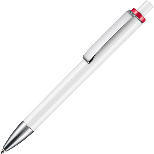 Kugelschreiber EXOS , Ritter-Pen, rot/weiss, ABS-Kunststoff, 14,00cm (Länge), Bild 2