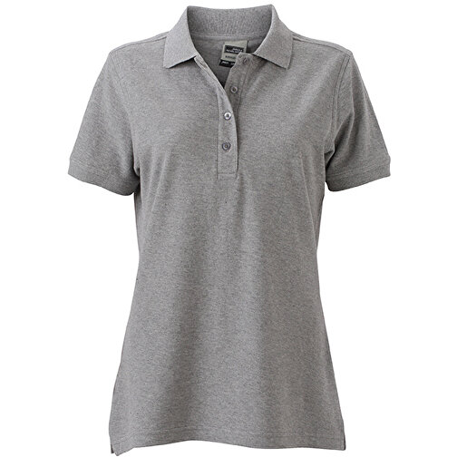 Ladies’ Workwear Polo , James Nicholson, grau-heather, 50% Polyester, 50% Baumwolle, gekämmt, L, , Bild 1