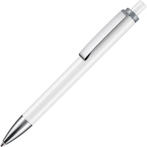 Kugelschreiber EXOS , Ritter-Pen, grau/weiß, ABS-Kunststoff, 14,00cm (Länge), Bild 2