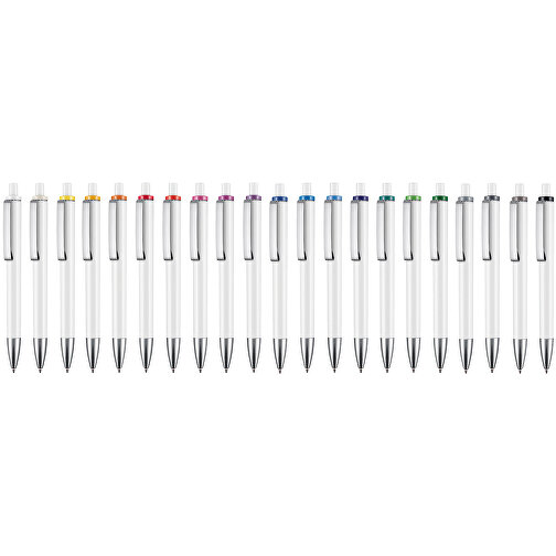 Kugelschreiber EXOS , Ritter-Pen, dunkelgrau/weiß, ABS-Kunststoff, 14,00cm (Länge), Bild 4