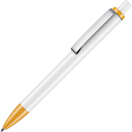 Kugelschreiber Exos P , Ritter-Pen, gelb/weiss, ABS-Kunststoff, 14,00cm (Länge), Bild 2
