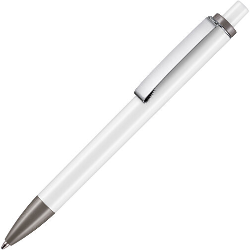 Kugelschreiber Exos P , Ritter-Pen, sienna/weiß, ABS-Kunststoff, 14,00cm (Länge), Bild 2