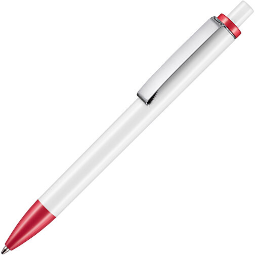 Kugelschreiber Exos P , Ritter-Pen, rot/weiss, ABS-Kunststoff, 14,00cm (Länge), Bild 2