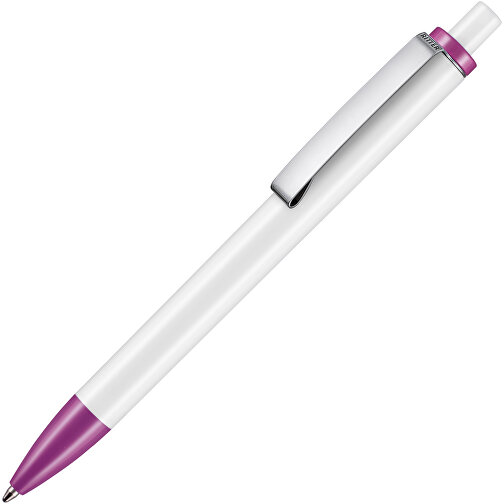 Kugelschreiber Exos P , Ritter-Pen, lila/weiß, ABS-Kunststoff, 14,00cm (Länge), Bild 2