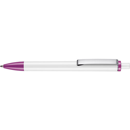 Kugelschreiber Exos P , Ritter-Pen, lila/weiß, ABS-Kunststoff, 14,00cm (Länge), Bild 3