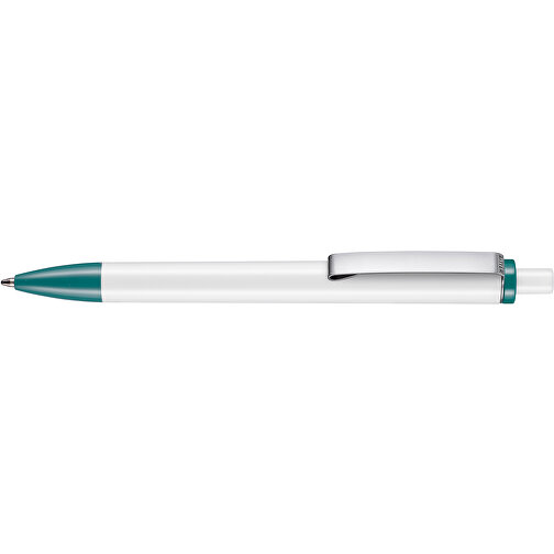 Kugelschreiber Exos P , Ritter-Pen, türkis/weiß, ABS-Kunststoff, 14,00cm (Länge), Bild 3