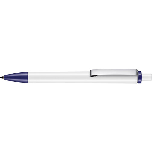Kugelschreiber Exos P , Ritter-Pen, dunkelblau/weiß, ABS-Kunststoff, 14,00cm (Länge), Bild 3