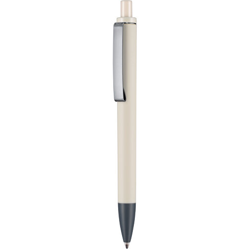 Kugelschreiber Exos Soft P , Ritter-Pen, elfenbein/dunkelgrau, ABS-Kunststoff, 14,00cm (Länge), Bild 1