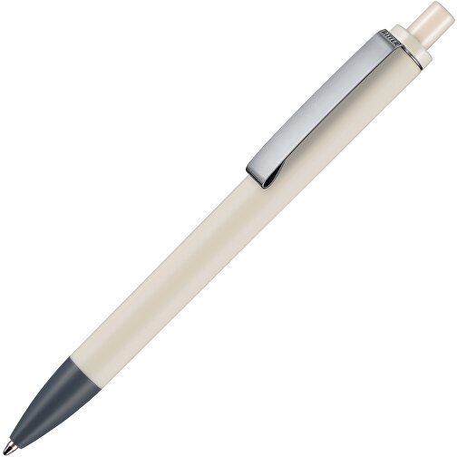 Kugelschreiber Exos Soft P , Ritter-Pen, elfenbein/dunkelgrau, ABS-Kunststoff, 14,00cm (Länge), Bild 2