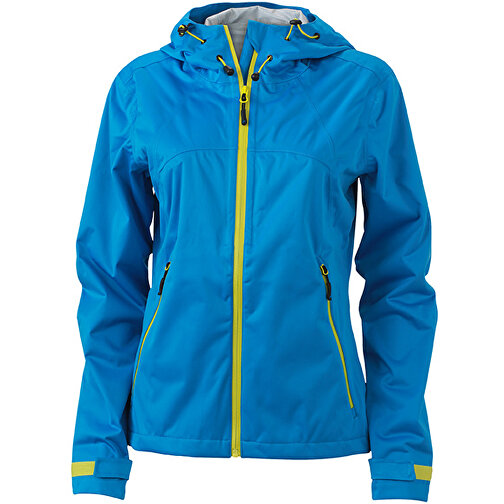 Ladies’ Outdoor Jacket , James Nicholson, aqua/acid-gelb, 100% Polyester, S, , Bild 1