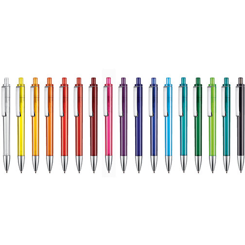 Kugelschreiber EXOS TRANSPARENT , Ritter-Pen, mango-gelb, ABS-Kunststoff, 14,00cm (Länge), Bild 4