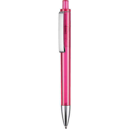 Kugelschreiber EXOS TRANSPARENT , Ritter-Pen, magenta, ABS-Kunststoff, 14,00cm (Länge), Bild 1