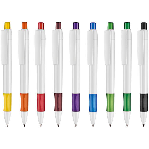 Kugelschreiber Cetus , Ritter-Pen, feuer-rot/weiß, ABS-Kunststoff, 14,20cm (Länge), Bild 4