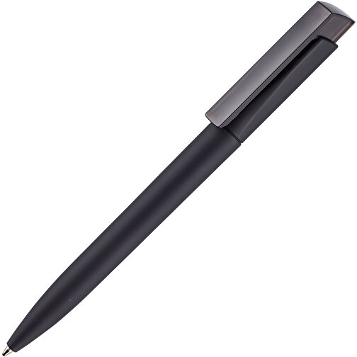 Kugelschreiber Fresh Soft ST , Ritter-Pen, schwarz/rauch-grau, ABS-Kunststoff, 14,40cm (Länge), Bild 2
