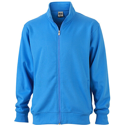 Workwear Sweat Jacket , James Nicholson, aqua, 70% Baumwolle, 30% Polyester, XL, , Bild 1