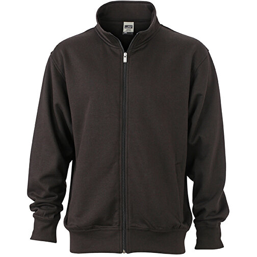 Workwear Sweat Jacket , James Nicholson, schwarz, 70% Baumwolle, 30% Polyester, 3XL, , Bild 1