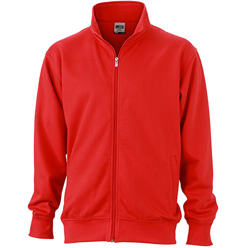 Workwear Sweat Jacket , James Nicholson, rot, 70% Baumwolle, 30% Polyester, XXL, , Bild 1