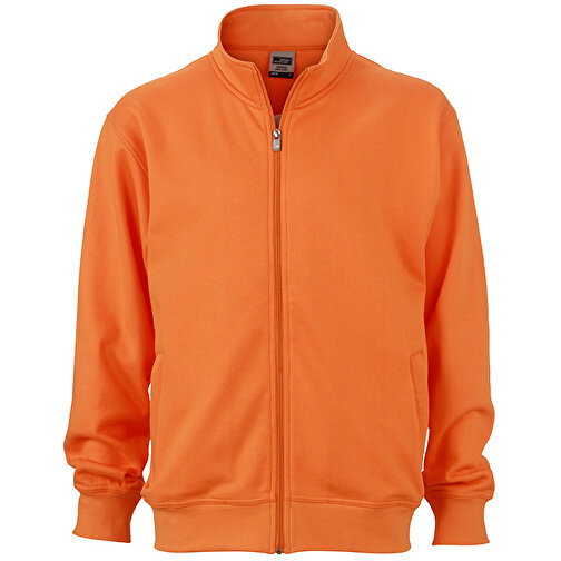 Workwear Sweat Jacket , James Nicholson, orange, 70% Baumwolle, 30% Polyester, M, , Bild 1